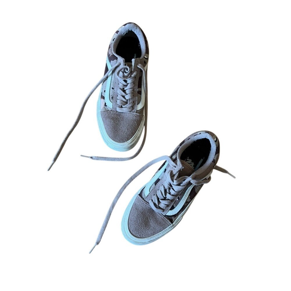 Vans Old Skool Pro Desert Camo Brown Lace Up Canvas Suede Shoes Mens